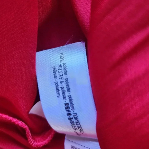 Zara 100% Polyester Maxi Dress Women Size XS Red V-Neck Sleeveless Zip - Picture 9 of 11